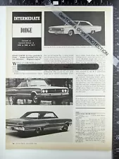 Dodge Coronet 500 R/T 440 SE DeLuxe 426 Hemi introducing 1967 1pg 1966 feature