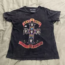 Guns And Roses Appetite For Destruction Black Short Sleeves T Shirt size Large