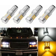 For Chevy GMC C/K1500 2500 Yukon 1157 Switchback LED Turn Signal Light Bulb 4x (For: 1995 GMC Yukon)