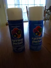 2 Empty Spray Cans of Vintage Unbranded 10 OZ Fast Dry Paint White for Walmart