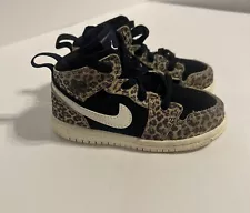 Toddler Nike Jordan 1 Mid Athletic Shoes ‘Cheetah’ BQ6933-021 Size 7C