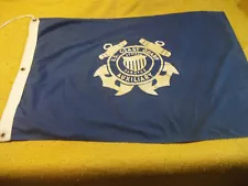 Official USCG US Coast Guard Auxiliary Large Flag 39" x 27" Vintage