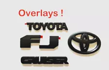 Rear Door Logo Overlay Badge Emblem For Toyota FJ Cruiser 2007-2015 Matte Black