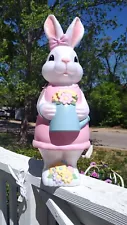 NEW 2024 PINK EASTER BUNNY BLOW MOLD LIGHTED 24 INCH