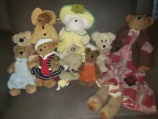 Vintage Boyds Bears Plush Lot of 8 Jointed Bears 12”-6" Plus 1