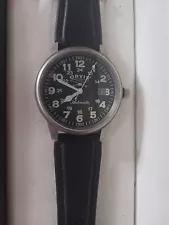 Men’s Orvis 42MM Automatic Wristwatch Stainless With Nice Black Dial No Reserve!