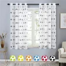 Cartoon Embroidered Football Sheer Tulle Bedroom Curtain For Drape Voile Curtain