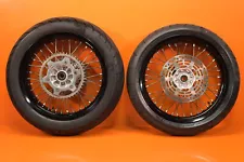 05-23 SUZUKI DRZ 400SM DRZ400SM OEM SUPERMOTO FRONT BACK REAR WHEEL SET WHEELS (For: 2015 Suzuki DRZ400SM)