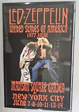 Led Zeppelin 1977 MSG Concert Poster 11 X 17 Framed