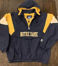 VINTAGE 90’s STARTER NOTRE DAME FIGHTING IRISH PULLOVER JACKET SZ LARGE