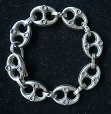 Italian Italy Silver Tone Etruscan Renaissance Revival Bracelet for 5 charms