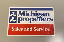 Vtg Michigan Propellers Sales & Service Decal Sign Sticker Boat Outboard Inboard