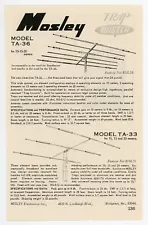 QST Ham Radio Mag. Ad MOSLEY Model TA-36 & TA-33 TRAP MASTER Antennas (6/64)