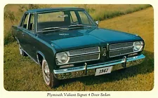 ANTIQUE AUTO, 1967 PLYMOUTH VALIANT, VINTAGE POSTCARD (U23)