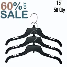 Black Clothes Hangers 15" for shirts Lot of 50 *SALE* 60% OFF (IT#11)