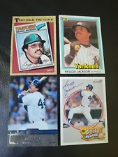 Reggie Jackson 4 Card Lot Includes Vintage 1981 Donruss Card