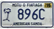 *99 CENT SALE* 2019 American Samoa License Plate #896C No Reserve