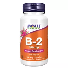 NOW FOODS Vitamin B-2 100 mg 100 Veg Capsules