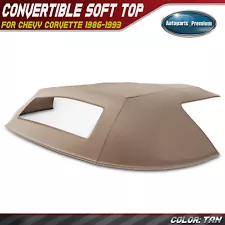 Convertible Soft Top w/ Plastic Window Tan for Chevy Corvette 86-93 CHE5156165 (For: 1987 Corvette)