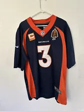 Stitched Russell Wilson Denver Broncos On-Field Game Jersey Blue