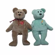 2 Beanie Babies 1999 Signature Bear and 2000 Ariel Bear TY Beanie Baby