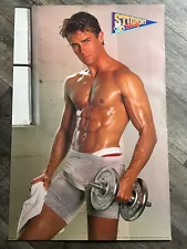 Hot Guy Vintage Poster Student Bodies Workout Male Model Kal 1989 Gay Interest