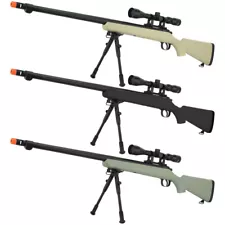 WELL VSR-10 Bolt Action Spring Power Airsoft Sniper Rifle w/ Fluted Barrel MB07