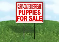 Curly-Coated Retriever PUPPIES FOR SALE RED Yard Sign Road with Stand LAWN SIGN