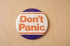 Vintage Federal Express FedEx Pin 3" Don't Panic Button