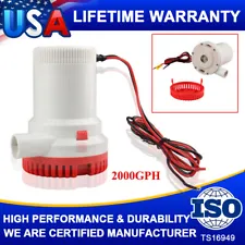 2000GPH Live Bait Tanks Portable Livewell Fish Well Air Pump Aerator Boat Marine