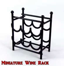 DOLLHOUSE MINIATURE WINE RACK for 6 BOTTLES Metal 1.75" T X 1.5" W X .75" D NIP