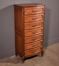 Vintage French Solid Oak Wood Lingerie Chest of Drawers/Dresser/Chiffoniere