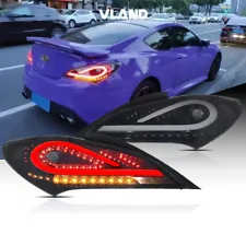 VLAND Tail Lights Smoked LED For 2010-2016 Hyundai Genesis Coupe W/ Sequential (For: 2013 Hyundai Genesis Coupe)