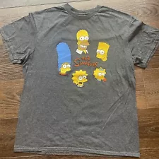 The Simpsons T-Shirt Men’s Large Cartoon Family Portrait Logo Graphic Tee Homer