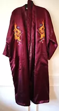 MEN'S SATIN DRAGON EMBROIDERED ROBE (SIZE XL)