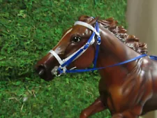 Jaapi Blue & white RACING bridle made for Breyer model SECRETARIAT