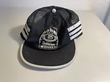 Vintage 3 STRIPE JACK DANIELS Trucker Made In USA SnapBack Hat OLD NO 7 MESH Cap