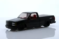 1992 Chevy C1500 454SS Lowered Pickup Truck & Cover OBS 1:64 Diecast Model Black