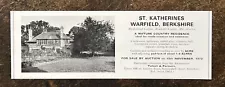 St Katherines - Warfield nr Bracknell - For Sale - 1972 Press Cutting r399