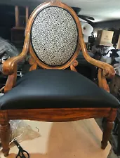 Black Animal Print Decorator Chair / Armchair (AC141)