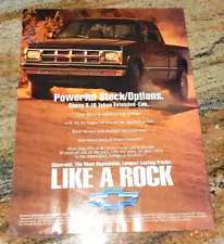 1993 Chevy S-10 Tahoe Extended-Cab 4x4 Original Magazine Ad Small Poster