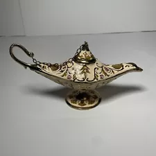 You're Very Own Aladdin Genie In The Bottle Lamp Vintage Brass & Enamel Persian