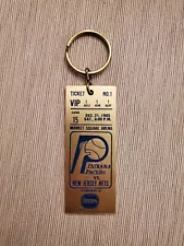 Vintage NBA Metal Game Ticket Collector Pacers/Nets 1985 Key Chain Game 15