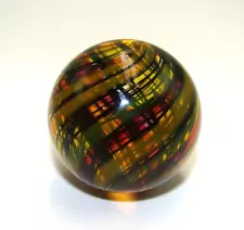 Signed Art Glass Multi Color Swirl 1 3/4" Marble