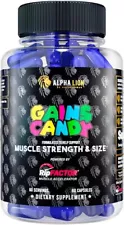 Alpha Lion Gains Candy RIP FACTOR for Muscle Strength & Size 60 Capsules New