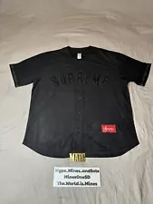 Supreme Ultra Suede Mesh Baseball Jersey Black Size M medium NEW IN HAND