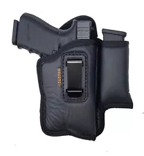 Laser/Light IWB Houston Eco Leather Holster with Magazine Pouch - Choose Model