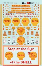 Microscale 87-993 HO Shell Oil Service Gas Station Signs 1935-1960 for Diorama