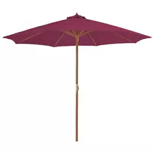 Outdoor Parasol with Wooden Pole 118.1" Bordeaux Red