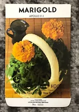 New ListingFLOWER Seed Packet Empty MARIGOLD APOLLO F-1 Flower Farmer's Supply House NC